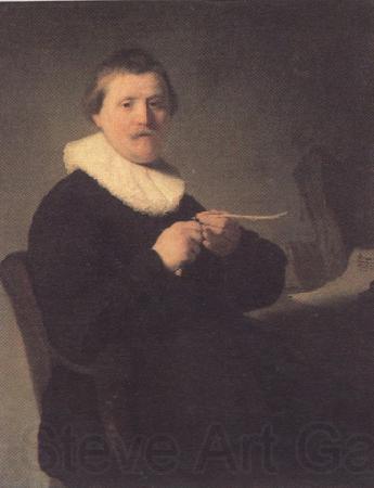 REMBRANDT Harmenszoon van Rijn Portrait of a man trimming his quill (mk33) Spain oil painting art